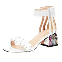 Sandale za žene Modni casual Okrugli klizački stanovi Plijes Bling prozračne papuče bijele veličine