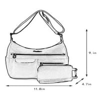 Sanviglor Women Torbe na ramenu patentne torbe Multi džepovi modni križni torba Veliki kapacitet dame