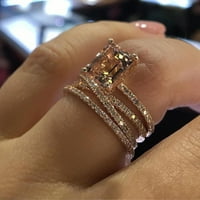 Nakit Jednostavni dijamantni dijamantni geometrijski kvadratni ružin Zlatni prsten za prstenje za žene