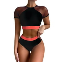 Ženska kupaći kostimi za spajanje sa dva mreže Split kupaćim košaricom Swim Hotsa Ženska slatka bikinija