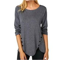 Ženska modna čvrsta labava majica s dugim rukavima Bluza okrugli vrat casual tops hot8sl4486492