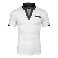 Yanhoo Henley majice za muškarce Prozračne brzo suho dugme kratkog rukava Polo tee Slim Fit Golf Business