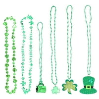 Perlice St. Patricke Dan St Patrick Green Beads Shamrock perle djetelja Privjesak ogrlica