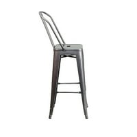 LABRIE Counter & bar stolica, materijal za sjedište: čelik, montaža za odrasle: Ne