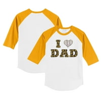 Toddler Tiny Turpap bijeli zlatnik San Diego Padres I Love Tata 3 4-rukave Raglan majica