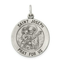 Čvrsti sterling srebrni vintage antikljeni katolički zaštitnik Saint Joseph Privjesak Charm Medal