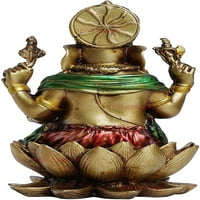 Trake Lord Ganesha Sedi na Lotusovoj statui Indijan Bog antikni brončani finiš - hinduisti Ganesha of