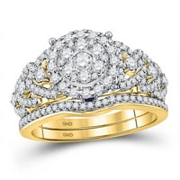 14k žuto zlato okruglo Diamond Bridal Set za vjenčanje CTTW