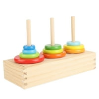Drveni stacking prstenovi, blokovi viljuškar u boji prepoznat drvene slaganje igračka L obrazovna predškolska