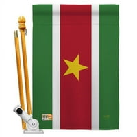 Breeze Decor BD-CY-HS-108253-IP-BO-D-US15-BD IN. Surinam zastava svjetske nacionalnosti Impresioni Dekorativna