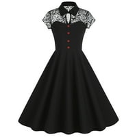 Ženski patchwork Maxi podne haljina modna modna boja vintage trendu haljine casual labav anikl dužina