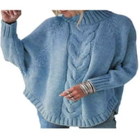 Seksi ples za žene džemper s dugim rukavima, zimski topli skakač vrhovi slobodni pleteni džemperi rade
