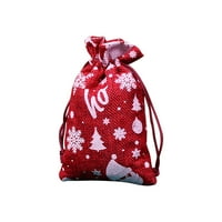 Wedracia Božićni džepni džep pahuljica pamučna posteljina poklon torba za posteljinu bombona