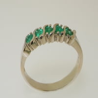 Britanci napravio je 10k bijelo zlato prirodno smaragdno ženski vječni prsten - Opcije veličine - veličine