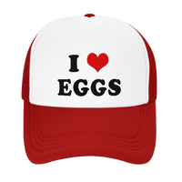 Heart Eggs Love Food Funny Trucker Hat bejzbol kap unizirati crveno