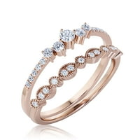 Obećaj Prsten 1. Carat Round Cut Diamond Moissite Angažman prsten za vjenčani prsten za vezanje u srebru