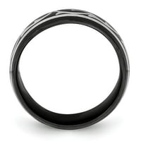 Edward Mirell crni titanijum i sterling srebrne polirane trnske veličine prstena nakita pokloni za žene