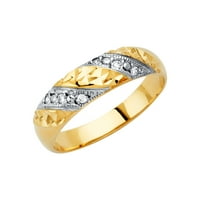 Jewels 14k žuti zlatni prsten Muški kubični cirkonij CZ godišnjica vjenčanica Trio Set veličine 10