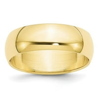 10k žuto zlato pola okrugle muške dame vjenčani prsten veličine 7,5