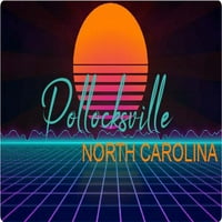 Pollocksville North Carolina Vinil Decal Stiker Retro Neon Dizajn