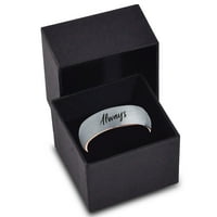 Tungsten Uvijek tipografija Pisanje prstena za prsten za muškarce Žene Udobnost FIT 18K Rose Gold Dome