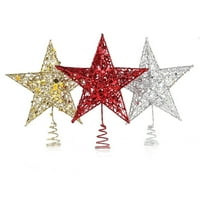 Petokraki ukrasi zvjezdica Božićna stabla zvijezde Božićni ukrasi sa pallette crvenom bojom