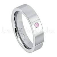 Cijevni rez tralsten prsten - 0,07ct pasijans ružičasti turmalinski prsten - personalizirani vjenčani
