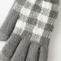 Zimske rukavice Ženske pruge plairane rukavice za pletenje odrasli čuvaju tople plišane rukavice