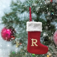 Božićni ukrasi Clear Crveno božićno čarapoštom ukrasi Božićno ukrašavanje drva Abeceda Viseći privjesak