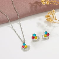 Boja Dijamantna ljubav Nakit Set ženski modni dizajn temperamenta u šupljim ogrlicama za srce ogrlice