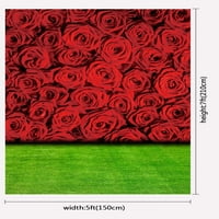 Hellodecor poliester tkanina 5x7ft crvene ruže Fotografije Backdrop vjenčani događaji Fotografija snimanja