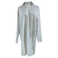 V-izrez s dugim rukavima Nepravilan bijeli čišćenje Žene plus haljine ispod $ veličine 4xl