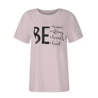 Ženske ljetne modne majice tanka ličnost o vratu kratkih rukava s majica ružičasta m