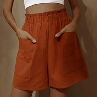 Zkozptok kratke hlače za žene u boji casual širokog nogu labavo visokog struka kratke hlače joge kratke