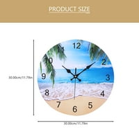 Zidni sat na plaži Sat Mute Viseći ukrasni okrugli obalni krajolik Dizajnirani satovi brojevi za zabavu