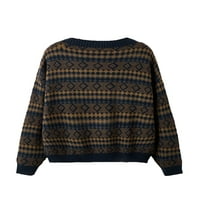 Višebojni geometrijski povremeni puloveri Ženski plus džemperi