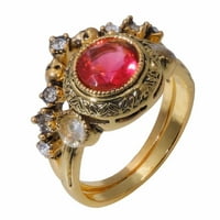Bright circon prsten okrugli bijeli kamen nakit modni nakit zauzeli prsten