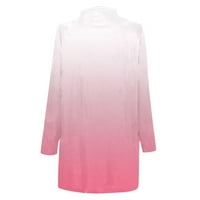 BDFZL Ženska kaput za čišćenje Žene dugih rukava Ležerne prilike za ispis Cardigan Top Bluse Pink L
