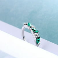 Mnjin Rose Gold Diamond Ring prirodni bijeli romantični vjenčani nakit srebrni