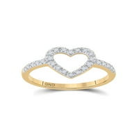 Jewels 10kt žuti zlatni ženski okrugli dijamantski prsten srca CTTW veličine 8