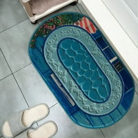 Sobni dekor 3D ovalni flanel tepih dnevni boravak ulaz ulaz u apsorbent neklizajući mat
