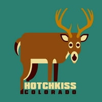 FL OZ Keramička krigla, Hotchkiss, Kolorado, Mule jelen, geometrijska životinja, kontura, perilica suđa