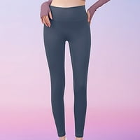 Široke pantalone za žene za žene Ženski visoki struk čvrstog boja za podizanje kuka za dizanje kondicije