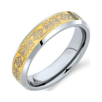 Zlatni keltski čvor Dragon Inlay svadbeni bend Titanium prsten za muškarce