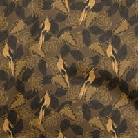 Onuone Rayon smeđa tkanina Tropical & Ptica šivaće materijal za ispis tkanine sa dvorištem širom