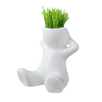 Shiusina Diseminatori sjemena Mini Bonsai trava trava kosa Bijela keramička biljka Vrt, drvo lutke trava