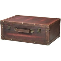 Vintage stil smeđi drveni kofer sa kožnom oblogom