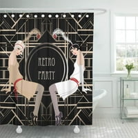 1920-ih Flapper djevojka retro party pozivnica dizajna vektorske ilustracije Skupljeno kupatilo za kupatilo
