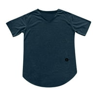 Puuwkoer boja rukava kratka veličina Solid V izrez Ljeto Muška bluza Muške modne XL mornarice