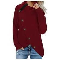 Ženski gumb za vjetrokonje dugih rukava duks duks dukserice pulover TOP dame zimski modni casual top
